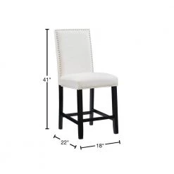 Leighton 24" Glitz Upholstered Back and Seat Counter Stool by Linon Home Decor -Linon Home Decor Shop black linon home decor bar stools thd03495 40 1000
