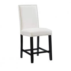 Leighton 24" Glitz Upholstered Back and Seat Counter Stool by Linon Home Decor