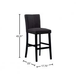 Iola 30" Charcoal Microfiber Upholstery Back and Seat Barstool by Linon Home Decor -Linon Home Decor Shop black linon home decor bar stools thd03496 40 1000