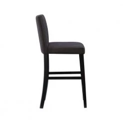 Iola 30" Charcoal Microfiber Upholstery Back and Seat Barstool by Linon Home Decor -Linon Home Decor Shop black linon home decor bar stools thd03496 e1 1000