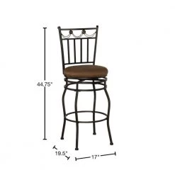 Enzo 30 in. Black Barstool with Brown Upholstered Seating by Linon Home Decor -Linon Home Decor Shop black linon home decor bar stools thd03506 40 1000