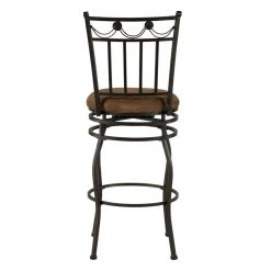 Enzo 30 in. Black Barstool with Brown Upholstered Seating by Linon Home Decor -Linon Home Decor Shop black linon home decor bar stools thd03506 66 1000