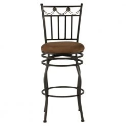 Enzo 30 in. Black Barstool with Brown Upholstered Seating by Linon Home Decor -Linon Home Decor Shop black linon home decor bar stools thd03506 c3 1000
