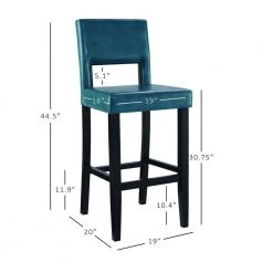 Edison 30 in. Blue Upholstered Bar Stool by Linon Home Decor -Linon Home Decor Shop black linon home decor bar stools thd03511 c3 1000