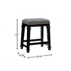 Nelson 25 in. Black Backless Tweed Counter Stool by Linon Home Decor -Linon Home Decor Shop black linon home decor bar stools thd03528 40 1000