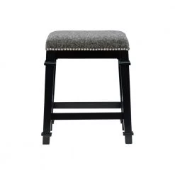 Nelson 25 in. Black Backless Tweed Counter Stool by Linon Home Decor -Linon Home Decor Shop black linon home decor bar stools thd03528 c3 1000