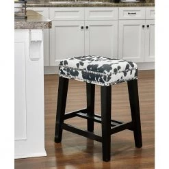 Benjamin 24 in. Black and White Cow Print Counter Stool by Linon Home Decor -Linon Home Decor Shop black linon home decor bar stools thd03532 31 1000