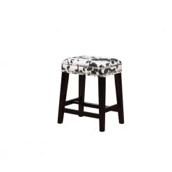 Benjamin 24 in. Black and White Cow Print Counter Stool by Linon Home Decor