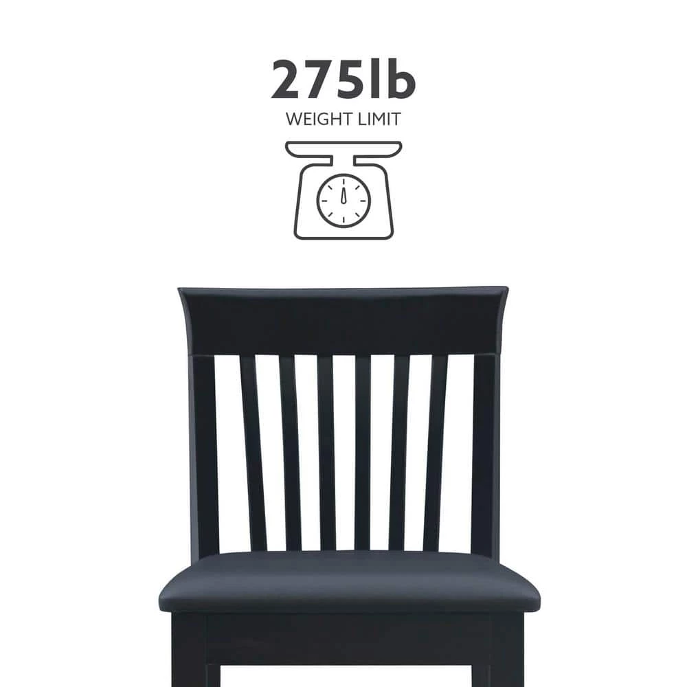 Groovi 24 in. Black Ladder Back Wood Craftsman Counter Stool with Vinyl Seat by Linon Home Decor 9 Groovi 24 in. Black Ladder Back Wood Craftsman Counter Stool with Vinyl Seat by Linon Home Decor - Image 7