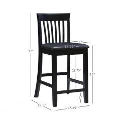 Groovi 24 in. Black Ladder Back Wood Craftsman Counter Stool with Vinyl Seat by Linon Home Decor 18 Groovi 24 in. Black Ladder Back Wood Craftsman Counter Stool with Vinyl Seat by Linon Home Decor -Linon Home Decor Shop black linon home decor bar stools thd03564 44 1000