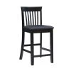 Groovi 24 in. Black Ladder Back Wood Craftsman Counter Stool with Vinyl Seat by Linon Home Decor -Linon Home Decor Shop black linon home decor bar stools thd03564 64 1000