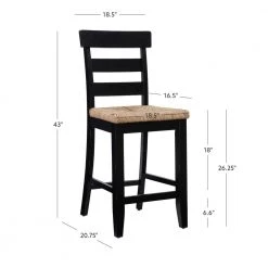 Fernley Black Rush Seat Counterstool by Linon Home Decor -Linon Home Decor Shop black linon home decor bar stools thd03722 1f 1000