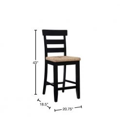 Fernley Black Rush Seat Counterstool by Linon Home Decor -Linon Home Decor Shop black linon home decor bar stools thd03722 40 1000