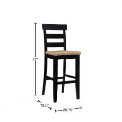 Fernley Black Rush Seat Barstool by Linon Home Decor -Linon Home Decor Shop black linon home decor bar stools thd03724 40 1000
