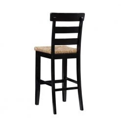 Fernley Black Rush Seat Barstool by Linon Home Decor -Linon Home Decor Shop black linon home decor bar stools thd03724 4f 1000