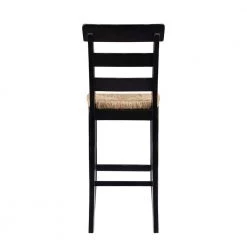 Fernley Black Rush Seat Barstool by Linon Home Decor -Linon Home Decor Shop black linon home decor bar stools thd03724 66 1000