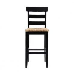 Fernley Black Rush Seat Barstool by Linon Home Decor -Linon Home Decor Shop black linon home decor bar stools thd03724 c3 1000