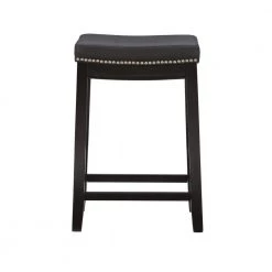 Concord 24 in. H Black Wood frame Backless 2pk Counter stool by Linon Home Decor -Linon Home Decor Shop black linon home decor bar stools thd04098 1f 1000