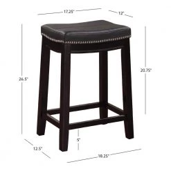 Concord 24 in. H Black Wood frame Backless 2pk Counter stool by Linon Home Decor -Linon Home Decor Shop black linon home decor bar stools thd04098 44 1000