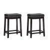 Concord 24 in. H Black Wood frame Backless 2pk Counter stool by Linon Home Decor -Linon Home Decor Shop black linon home decor bar stools thd04098 64 1000