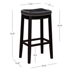 Concord 30 in. Black Wood frame Backless 2pk Barstool by Linon Home Decor -Linon Home Decor Shop black linon home decor bar stools thd04101 1f 1000