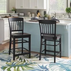 Fargo Black Counter stool with wood Seat (2 pk) by Linon Home Decor -Linon Home Decor Shop black linon home decor bar stools thdac04044 31 1000