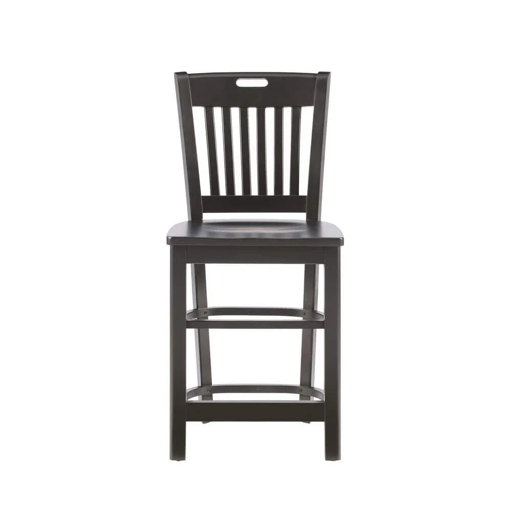 Brouthers Black Counter stool with Wood Seat (2 pk) by Linon Home Decor 8 Brouthers Black Counter stool with Wood Seat (2 pk) by Linon Home Decor - Image 6