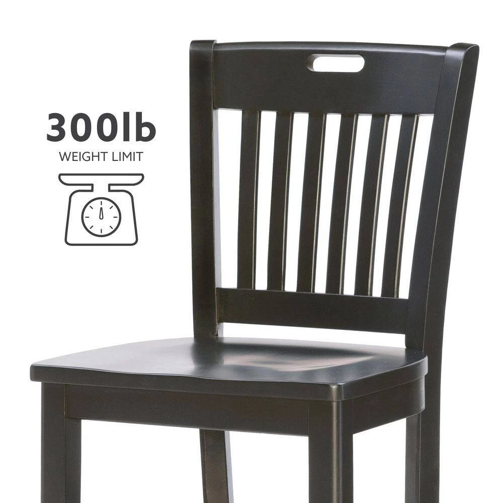 Brouthers Black Counter stool with Wood Seat (2 pk) by Linon Home Decor 5 Brouthers Black Counter stool with Wood Seat (2 pk) by Linon Home Decor - Image 3