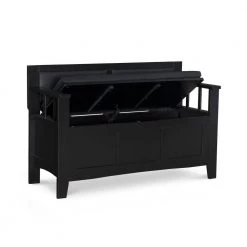 Carlton Black Bench with Flip Top Lid by Linon Home Decor -Linon Home Decor Shop black linon home decor bedroom benches 84021blk 01 kd u 77 1000