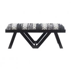 Myah Black Upholstered Bench with Geometric Pattern by Linon Home Decor -Linon Home Decor Shop black linon home decor bedroom benches hd221848 c3 1000