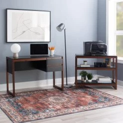 Henry 29.5 in. Black and Walnut Wood 3-Shelf Low Bookcase by Linon Home Decor -Linon Home Decor Shop black linon home decor bookcases bookshelves thd03176 4f 1000