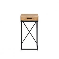 Carina 12 in. W Natural and Black Rectangle Wood Top C Table by Linon Home Decor -Linon Home Decor Shop black linon home decor c tables hd221875 c3 1000