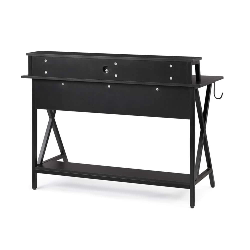 Blake Black Gaming Desk with LED Lighting by Linon Home Decor 6 Blake Black Gaming Desk with LED Lighting by Linon Home Decor - Image 4