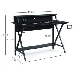 Blake Black Gaming Desk with LED Lighting by Linon Home Decor 24 Blake Black Gaming Desk with LED Lighting by Linon Home Decor -Linon Home Decor Shop black linon home decor computer desks thd02955 76 1000