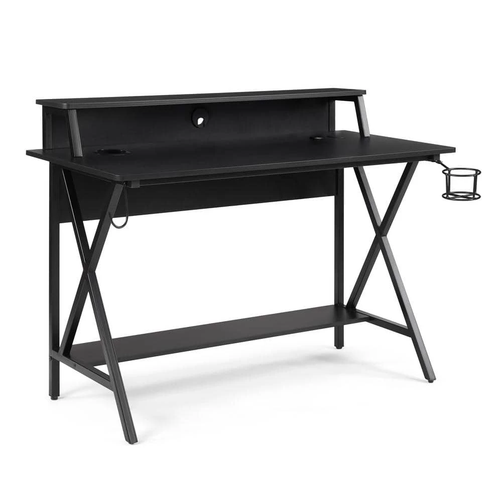 Blake Black Gaming Desk with LED Lighting by Linon Home Decor 8 Blake Black Gaming Desk with LED Lighting by Linon Home Decor - Image 6
