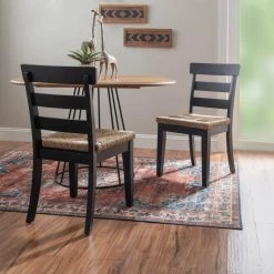 Fernley Black Rush Seat Dining Chair (2-Pack) by Linon Home Decor -Linon Home Decor Shop black linon home decor dining chairs thd03726 31 1000