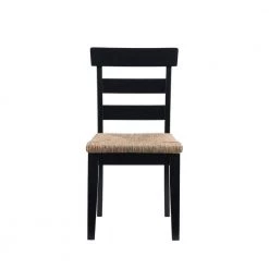 Fernley Black Rush Seat Dining Chair (2-Pack) by Linon Home Decor -Linon Home Decor Shop black linon home decor dining chairs thd03726 4f 1000