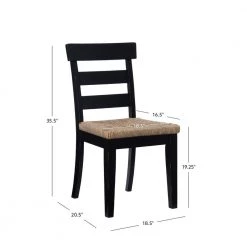 Fernley Black Rush Seat Dining Chair (2-Pack) by Linon Home Decor -Linon Home Decor Shop black linon home decor dining chairs thd03726 76 1000