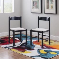 Stuhr Black Side Chair Polyester Fabric (2-Pack) by Linon Home Decor 19 Stuhr Black Side Chair Polyester Fabric (2-Pack) by Linon Home Decor -Linon Home Decor Shop black linon home decor dining chairs thd04079 31 1000