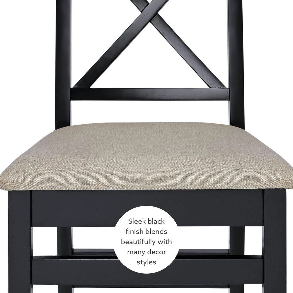 Hubbard Black X-Back Dining Chair (2-Pack) by Linon Home Decor 6 Hubbard Black X-Back Dining Chair (2-Pack) by Linon Home Decor - Image 4