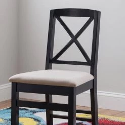 Hubbard Black X-Back Dining Chair (2-Pack) by Linon Home Decor 19 Hubbard Black X-Back Dining Chair (2-Pack) by Linon Home Decor -Linon Home Decor Shop black linon home decor dining chairs thd04133 1f 1000