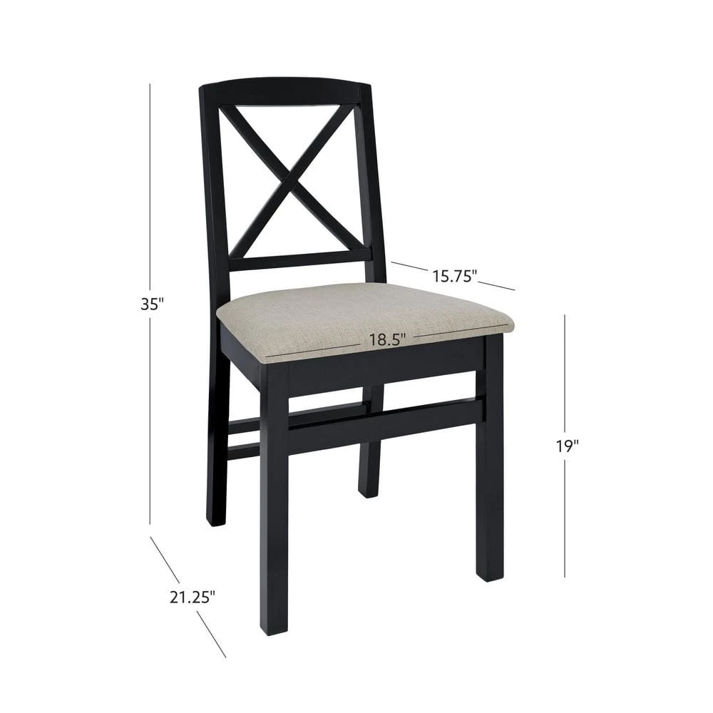 Hubbard Black X-Back Dining Chair (2-Pack) by Linon Home Decor 11 Hubbard Black X-Back Dining Chair (2-Pack) by Linon Home Decor - Image 9