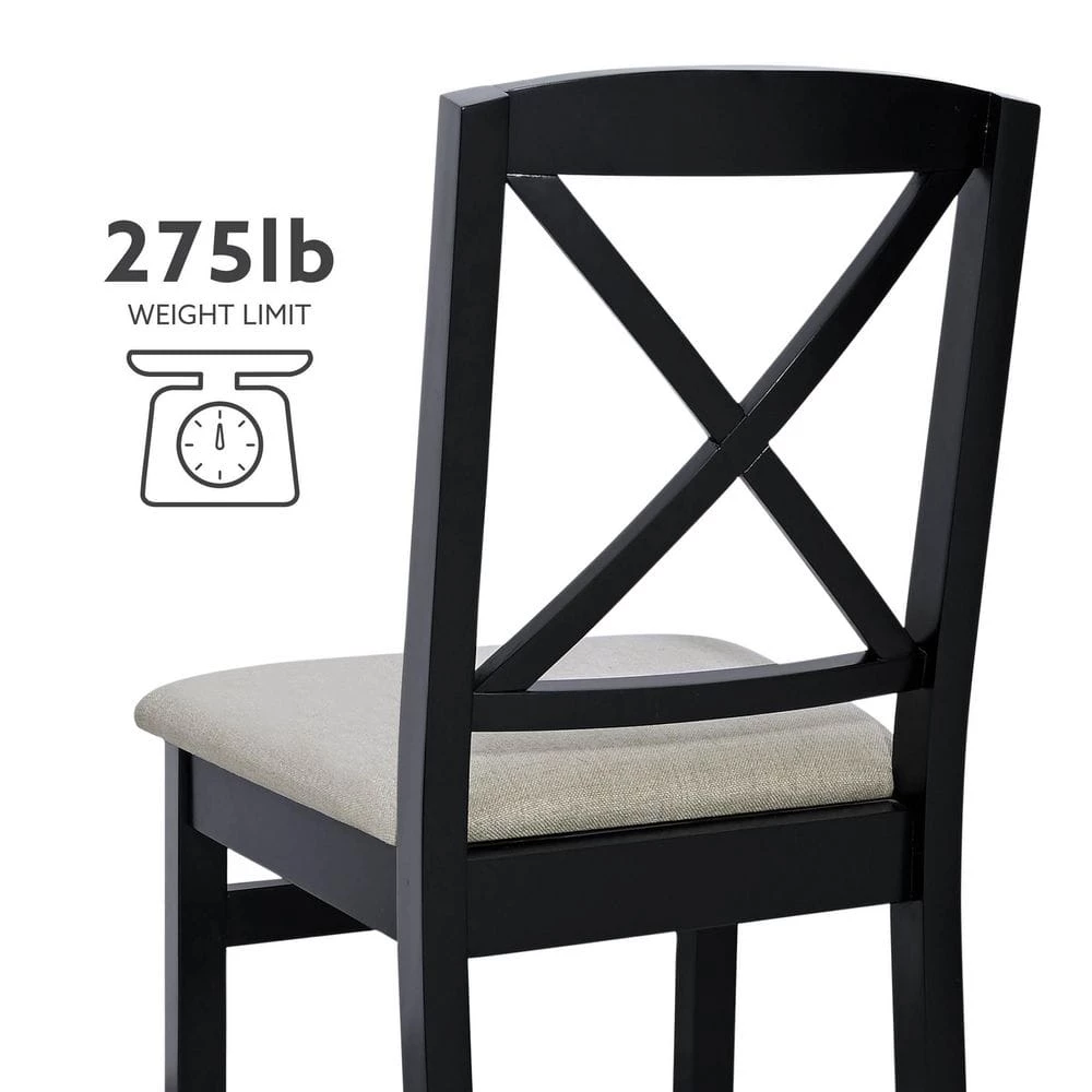 Hubbard Black X-Back Dining Chair (2-Pack) by Linon Home Decor 7 Hubbard Black X-Back Dining Chair (2-Pack) by Linon Home Decor - Image 5