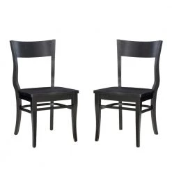 Fallon Black wood Side Chair (2-Pack) by Linon Home Decor