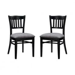 Saluda Black Dining Chair w Uphol seat (Carton of 2) by Linon Home Decor