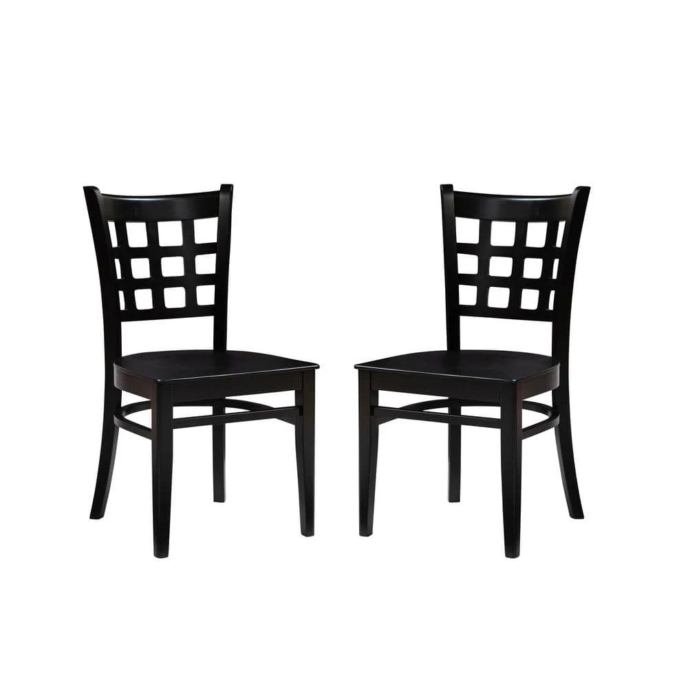 Olympia Black Dining Chair Solid Wood Seat (2-Pack) by Linon Home Decor 3 Olympia Black Dining Chair Solid Wood Seat (2-Pack) by Linon Home Decor