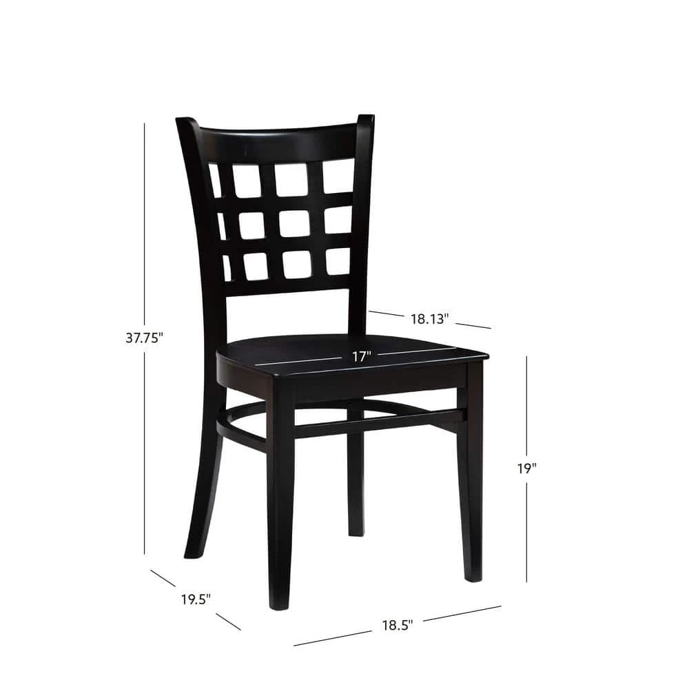 Olympia Black Dining Chair Solid Wood Seat (2-Pack) by Linon Home Decor 11 Olympia Black Dining Chair Solid Wood Seat (2-Pack) by Linon Home Decor - Image 9