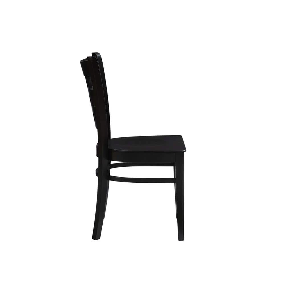 Olympia Black Dining Chair Solid Wood Seat (2-Pack) by Linon Home Decor 4 Olympia Black Dining Chair Solid Wood Seat (2-Pack) by Linon Home Decor - Image 2
