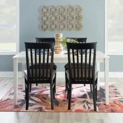 Lott Black Chair w/Upholstered Seat (Set of 2) by Linon Home Decor -Linon Home Decor Shop black linon home decor dining chairs thdac04015 1f 1000