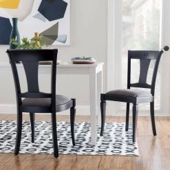 Biggio Black Chair Uph Seat (2 pk) by Linon Home Decor -Linon Home Decor Shop black linon home decor dining chairs thdac04054 44 1000